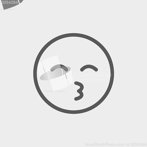 Image of Curious smile thin line icon