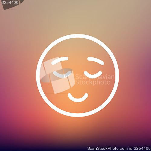 Image of Smiling while sleeping thin line icon