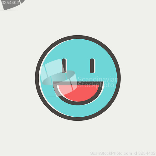 Image of Smiling thin line icon