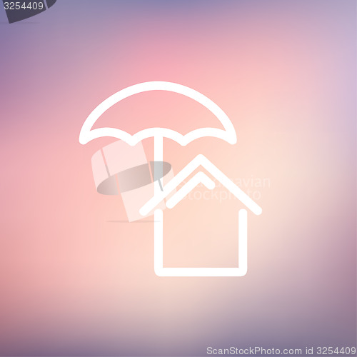 Image of House insurance thin line icon