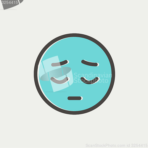 Image of Tired face thin line icon