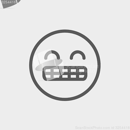 Image of Big tooth smile thin line icon