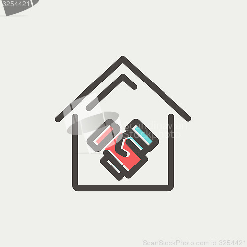 Image of Successful real estate transactions thin line icon