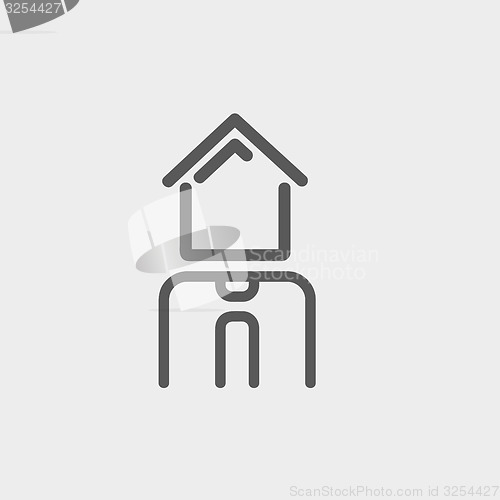 Image of Real estate agent thin line icon