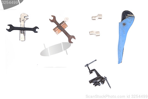 Image of tool mechanical as alphabet isolated 
