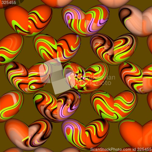 Image of Abstract  hearts 3d background