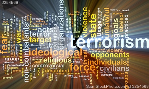 Image of Terrorism background concept glowing