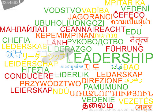 Image of Leadership multilanguage wordcloud background concept