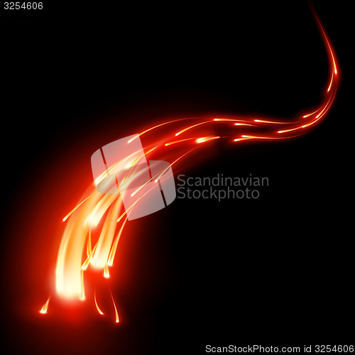 Image of Neon light curved lines. EPS 10 
