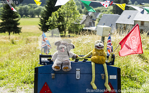 Image of Funny Mascots on the Road of Le Tour de France 2014