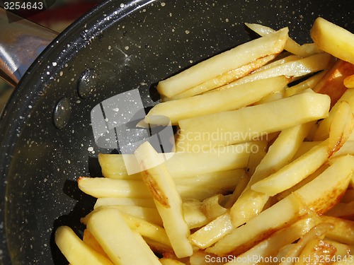 Image of Potato chips in a frying pan