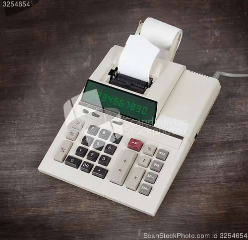 Image of Old calculator showing a range of numbers