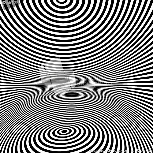 Image of Pattern with optical illusion. Black and white background. 