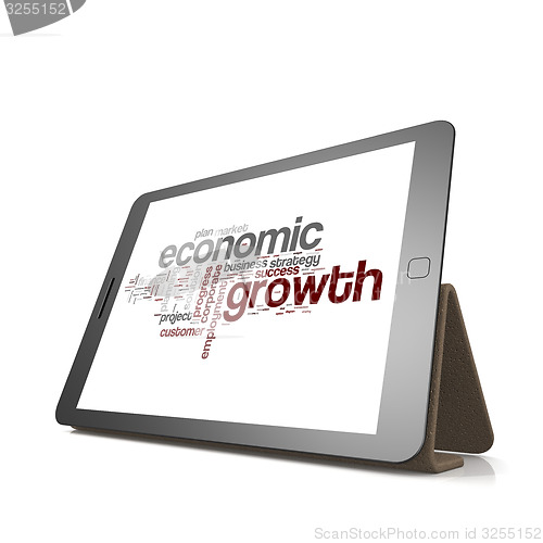 Image of Economic growth word cloud on tablet