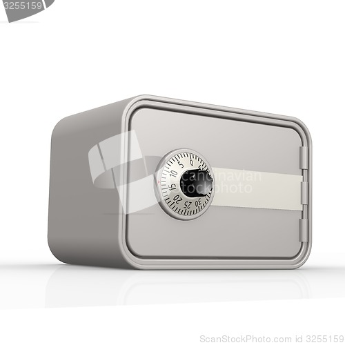 Image of Gray safe box with white background