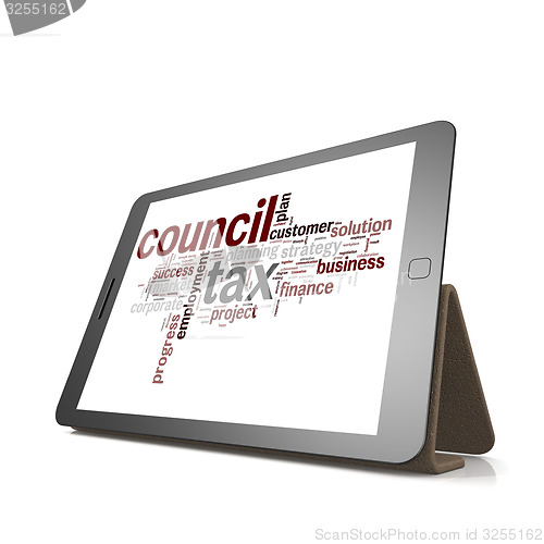 Image of Counci tax word cloud on tablet