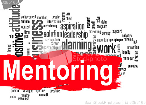 Image of Mentoring word cloud with red banner