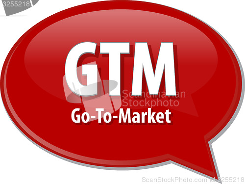 Image of GTM acronym word speech bubble illustration