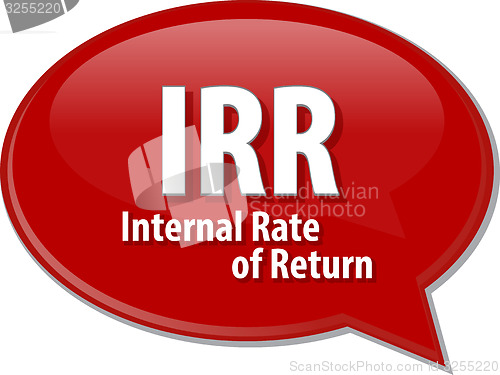 Image of IRR acronym word speech bubble illustration