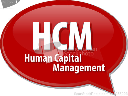 Image of HCM acronym word speech bubble illustration