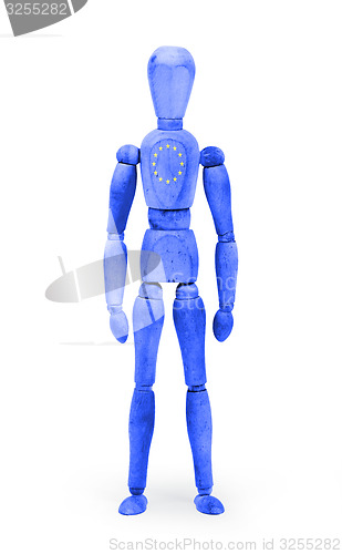 Image of Wood figure mannequin with flag bodypaint - European Union