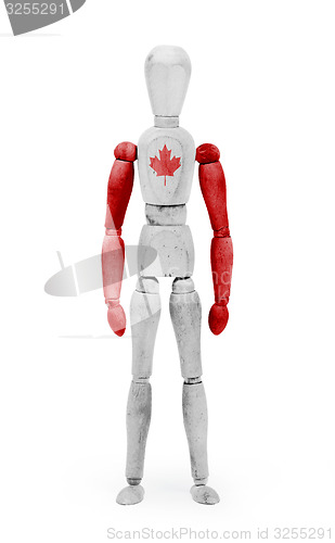 Image of Wood figure mannequin with flag bodypaint - Canada