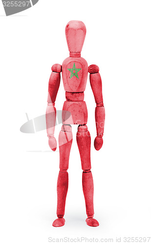 Image of Wood figure mannequin with flag bodypaint - Morocco