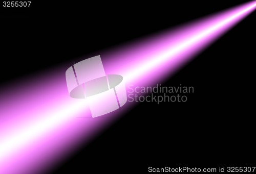 Image of pink beam of light in the darkness