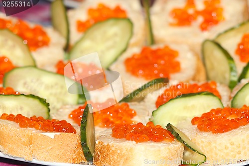 Image of Sandwich with red caviar