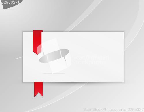 Image of ribbon or bookmark with blank paper