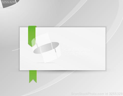 Image of ribbon or bookmark with blank paper