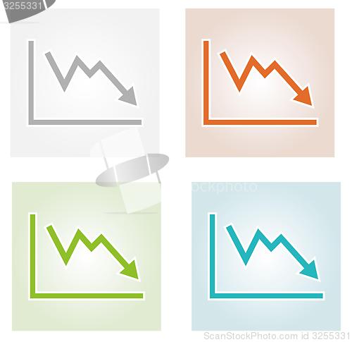 Image of decreasing graph icons