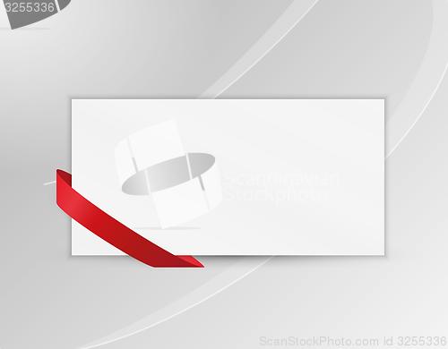 Image of ribbon or bookmark with blank paper