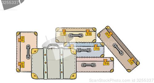 Image of sketch of the suitcases