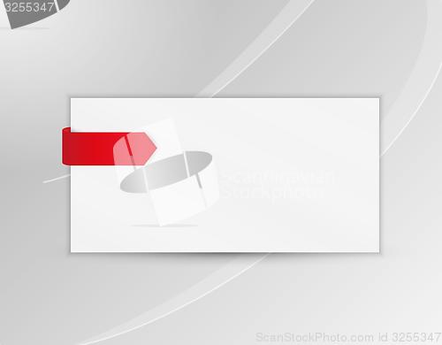 Image of ribbon or bookmark with blank paper