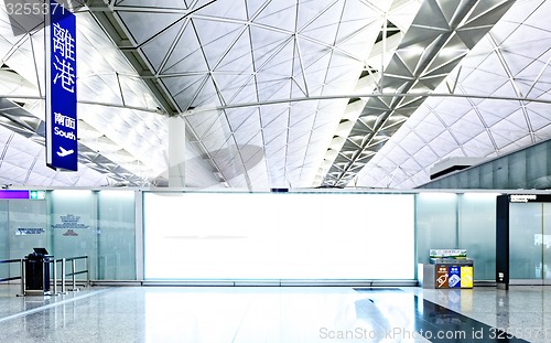 Image of Large signboard in airport departure area