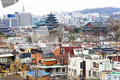 Image of Gyeongbokgung, or the Palace of Felicitous Blessing, was the mai