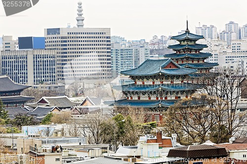 Image of Gyeongbokgung, or the Palace of Felicitous Blessing, was the mai