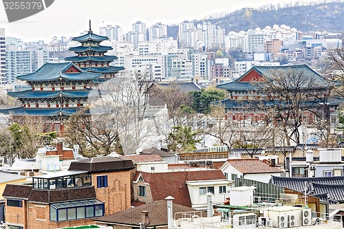 Image of Gyeongbokgung, or the Palace of Felicitous Blessing, was the mai