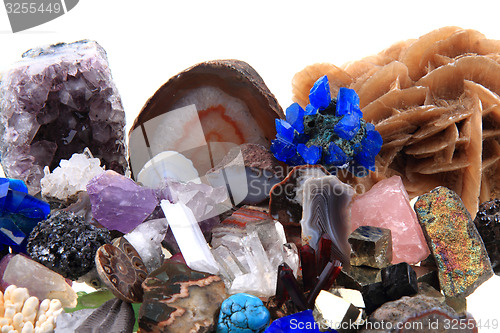 Image of color minerals and gems collection 