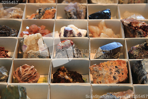 Image of color minerals and gems collection 