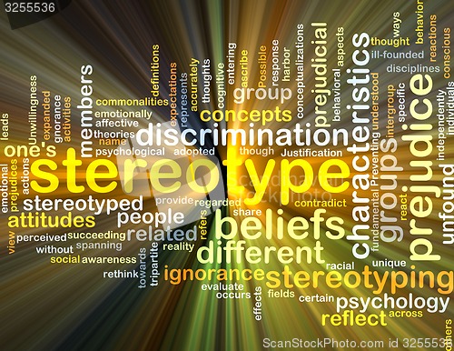 Image of Stereotype background concept glowing