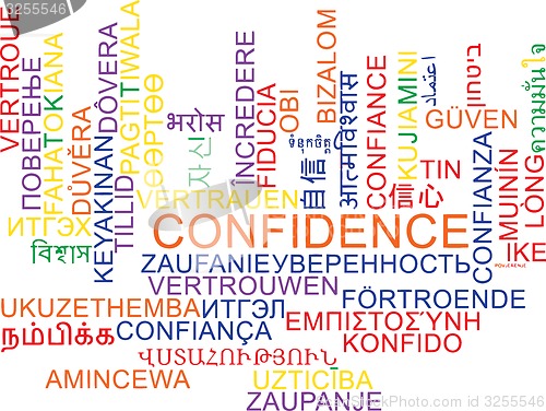 Image of Confidence multilanguage wordcloud background concept