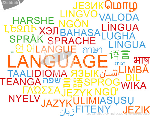 Image of Language multilanguage wordcloud background concept