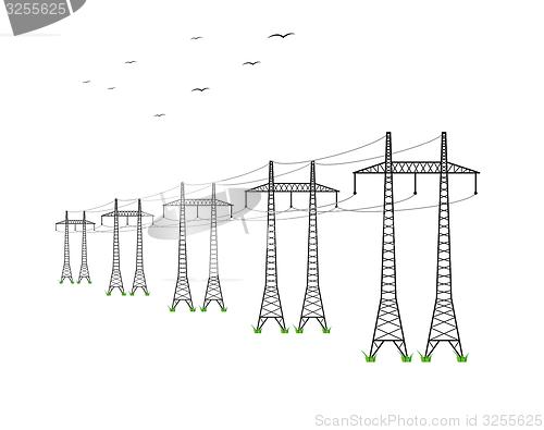 Image of high voltage power lines