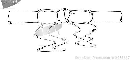Image of ribbon on the white background