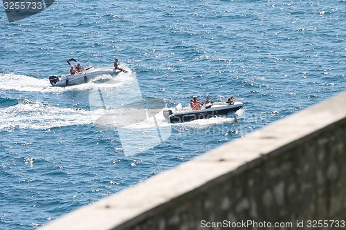 Image of Two powerboats in Adriatic sea
