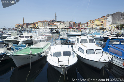 Image of Boats anchored in Rovinj