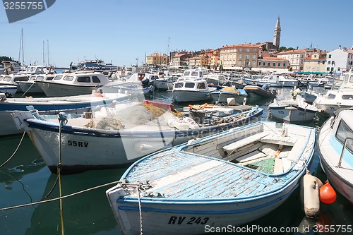 Image of Large group of boats in Rovinj