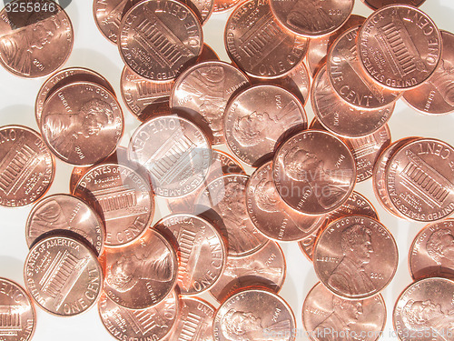 Image of Dollar coins 1 cent wheat penny cent